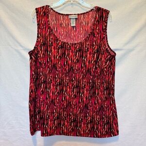 Catherines Women's Sleeveless Blouse Top Tank Multicolor 0X 14/16W Stretchy Chic